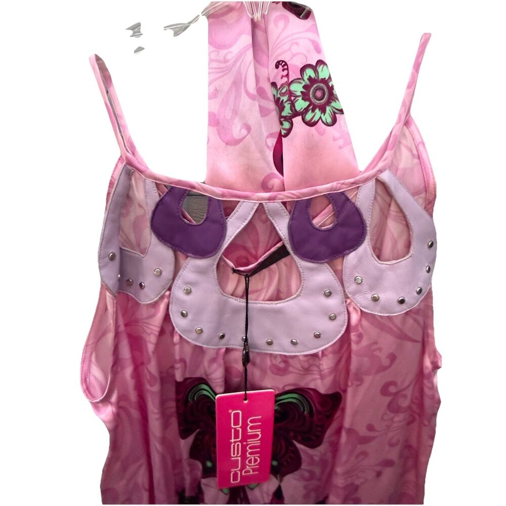 Gusto pink butterfly top with scarf Medium - Picture 6 of 9